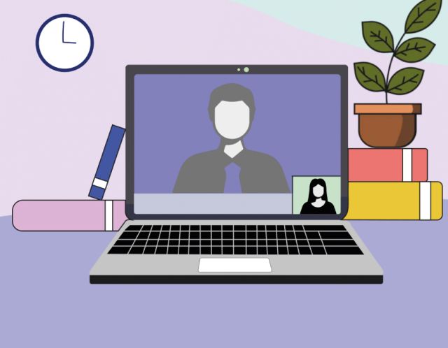 Illustration d'un webinaire sur ordinateur